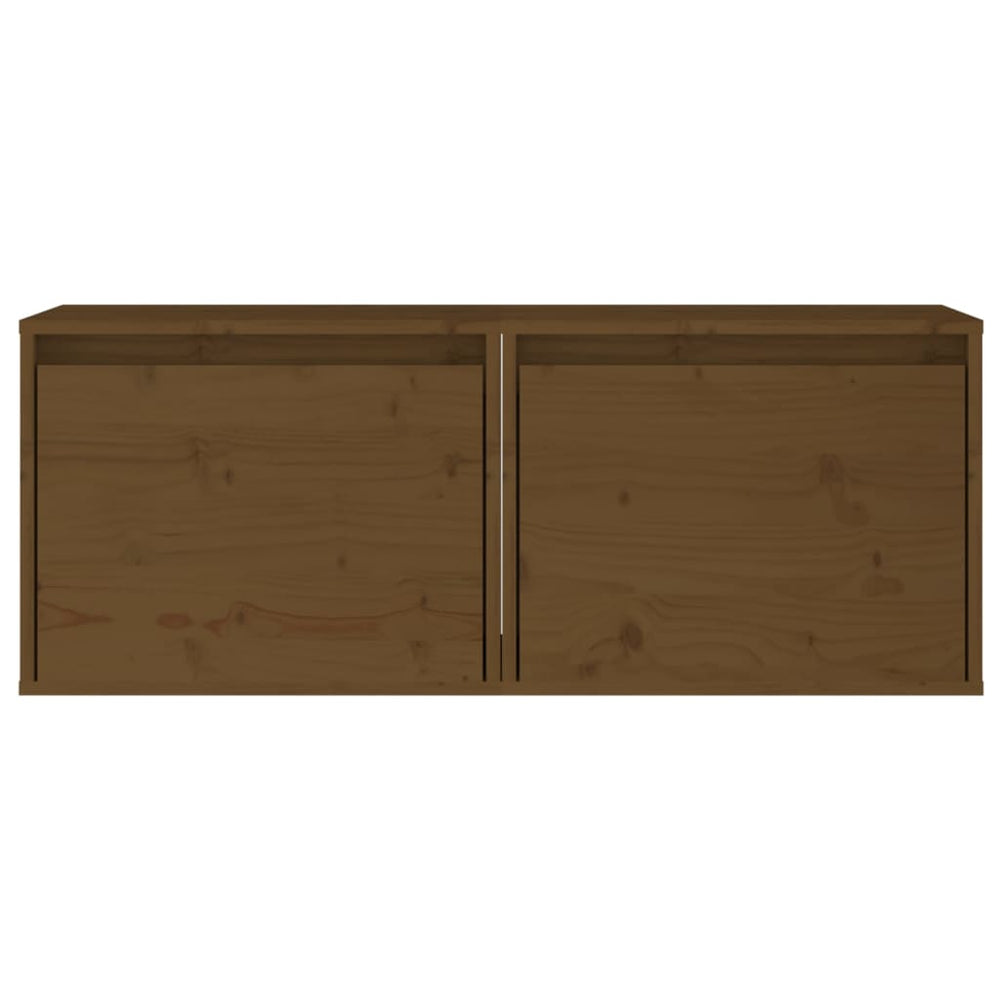 Wandkasten 2 st 45x30x35 cm massief grenenhout honingbruin MeubelReus