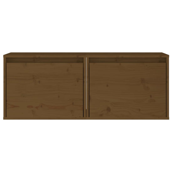 Wandkasten 2 st 45x30x35 cm massief grenenhout honingbruin MeubelReus