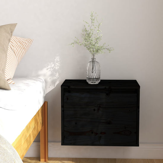 Wandkast 45x30x35 cm massief grenenhout zwart MeubelReus
