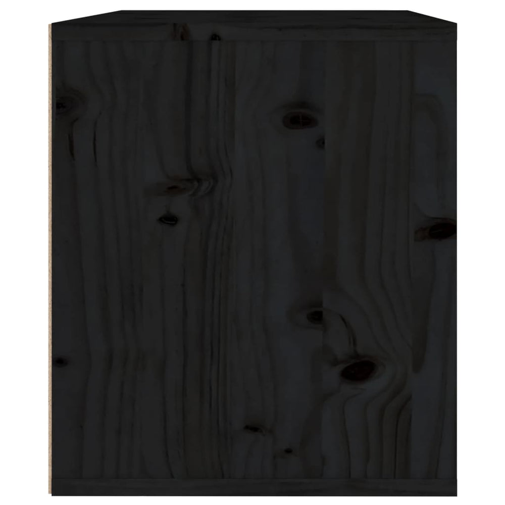 Wandkast 45x30x35 cm massief grenenhout zwart MeubelReus