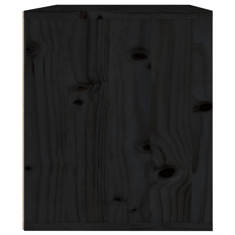 Wandkast 45x30x35 cm massief grenenhout zwart MeubelReus
