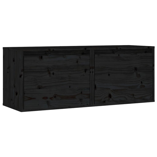Wandkasten 2 st 45x30x35 cm massief grenenhout zwart MeubelReus