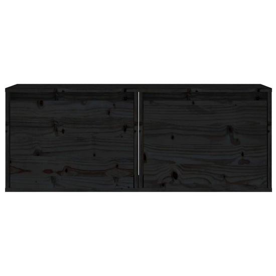 Wandkasten 2 st 45x30x35 cm massief grenenhout zwart MeubelReus