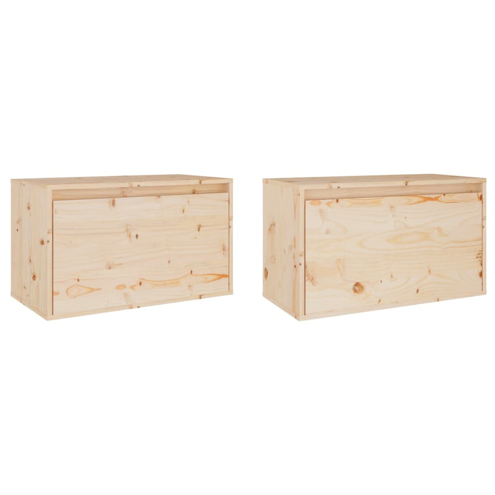 Wandkasten 2 st 60x30x35 cm massief grenenhout MeubelReus
