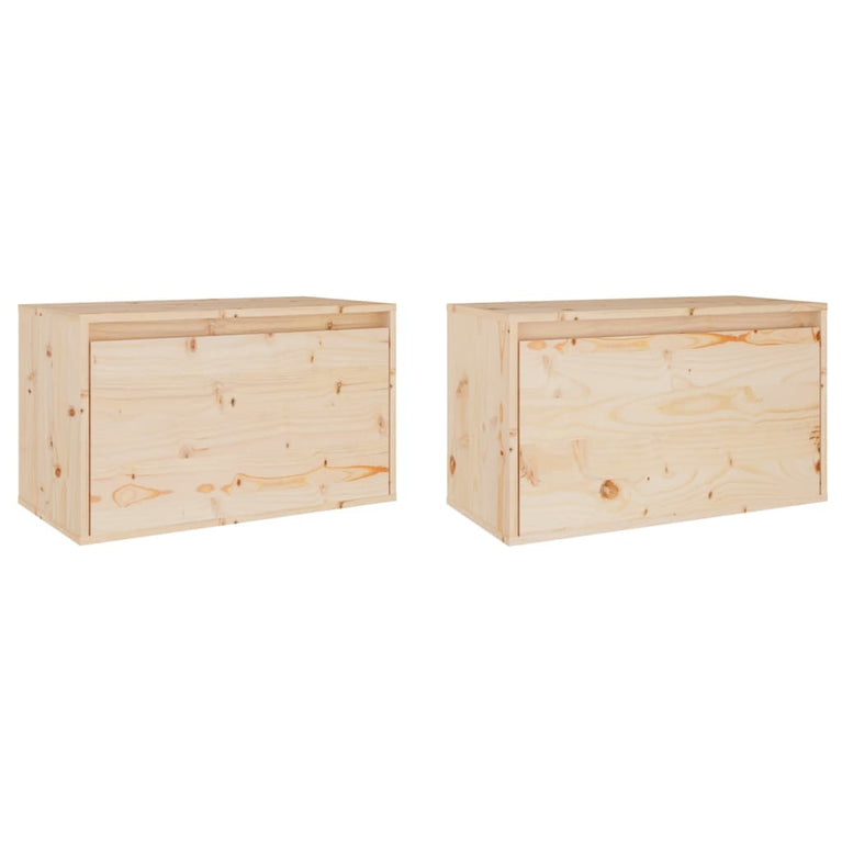 Wandkasten 2 st 60x30x35 cm massief grenenhout MeubelReus