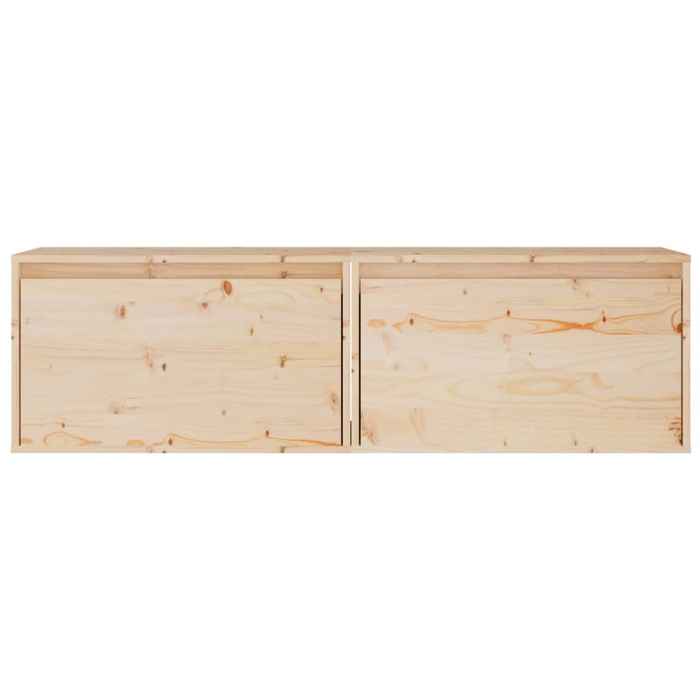 Wandkasten 2 st 60x30x35 cm massief grenenhout MeubelReus