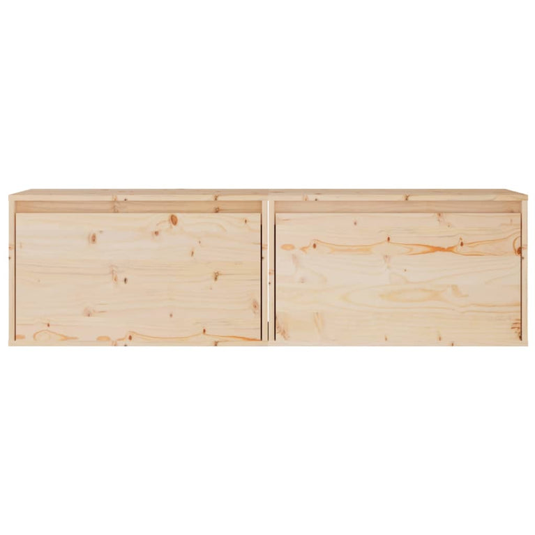 Wandkasten 2 st 60x30x35 cm massief grenenhout MeubelReus