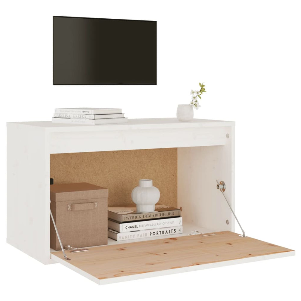 Wandkast 60x30x35 cm massief grenenhout wit MeubelReus