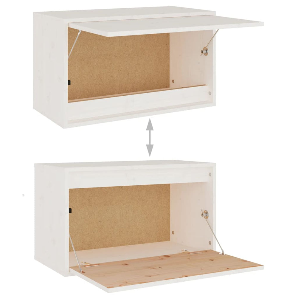 Wandkast 60x30x35 cm massief grenenhout wit MeubelReus
