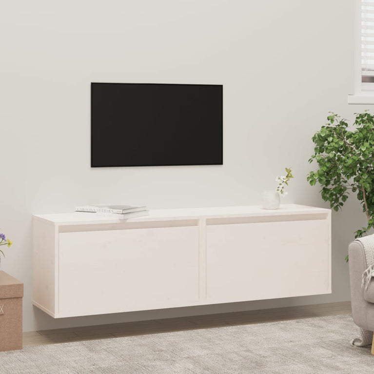 Wandkasten 2 st 60x30x35 cm massief grenenhout wit MeubelReus