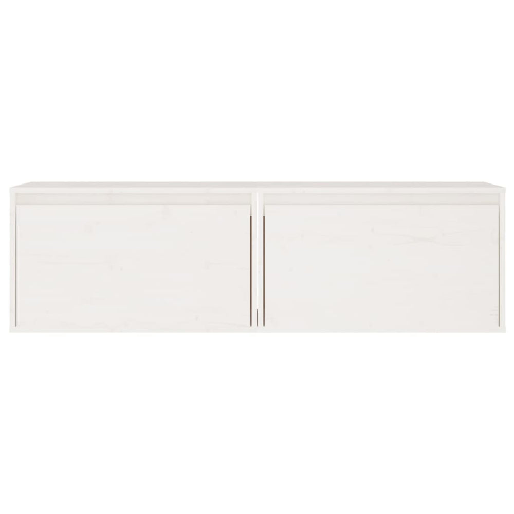 Wandkasten 2 st 60x30x35 cm massief grenenhout wit MeubelReus