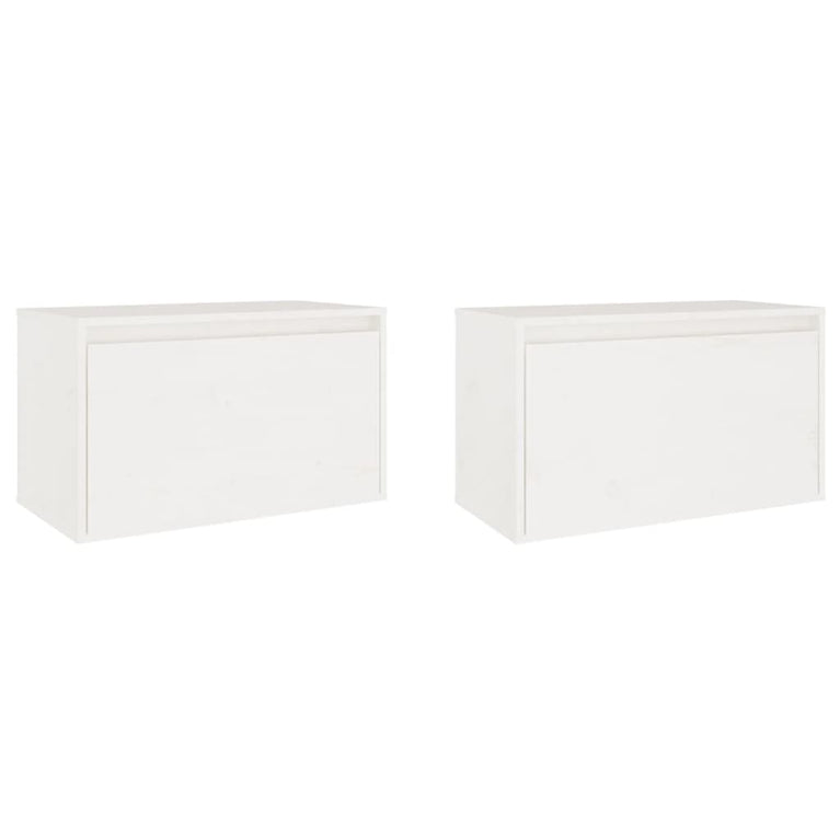 Wandkasten 2 st 60x30x35 cm massief grenenhout wit MeubelReus