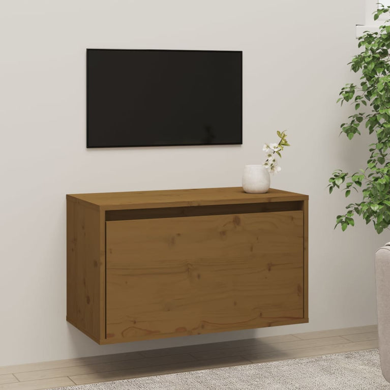 Wandkast 60x30x35 cm massief grenenhout honingbruin MeubelReus