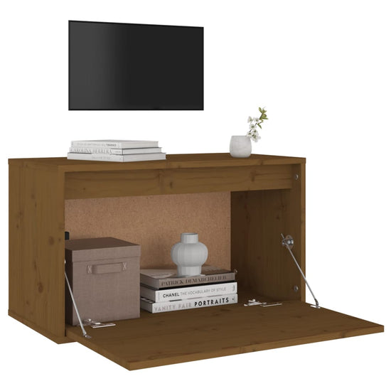Wandkast 60x30x35 cm massief grenenhout honingbruin MeubelReus