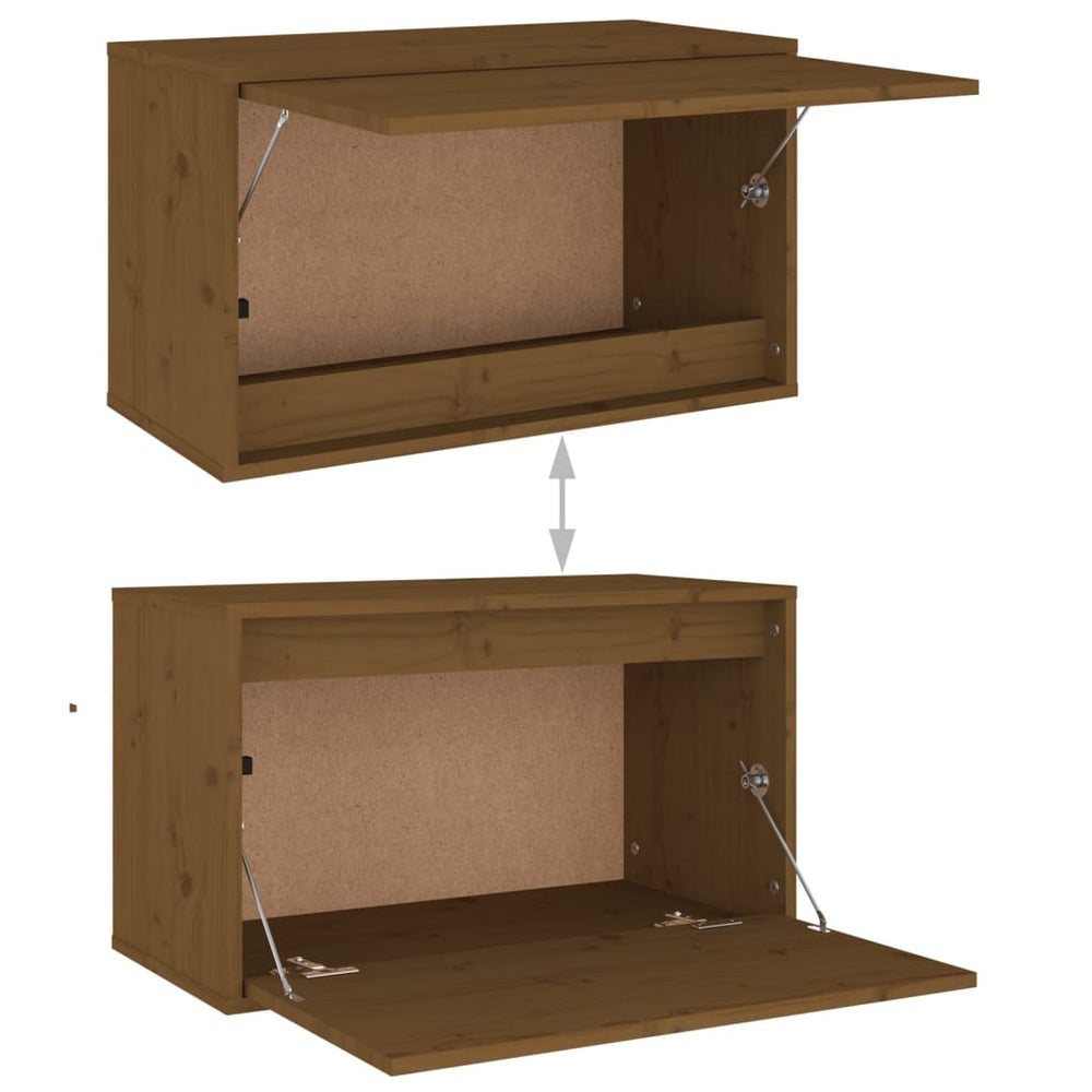 Wandkast 60x30x35 cm massief grenenhout honingbruin MeubelReus