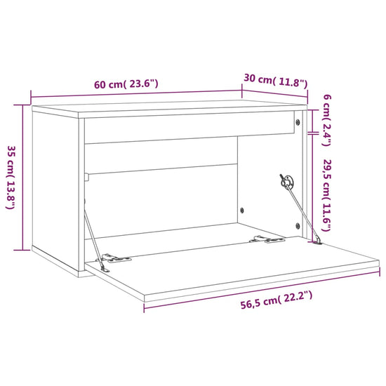 Wandkast 60x30x35 cm massief grenenhout honingbruin MeubelReus