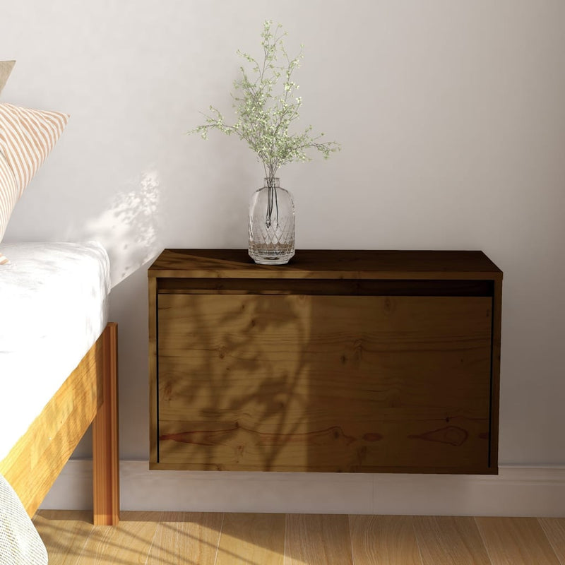 Wandkast 60x30x35 cm massief grenenhout honingbruin MeubelReus