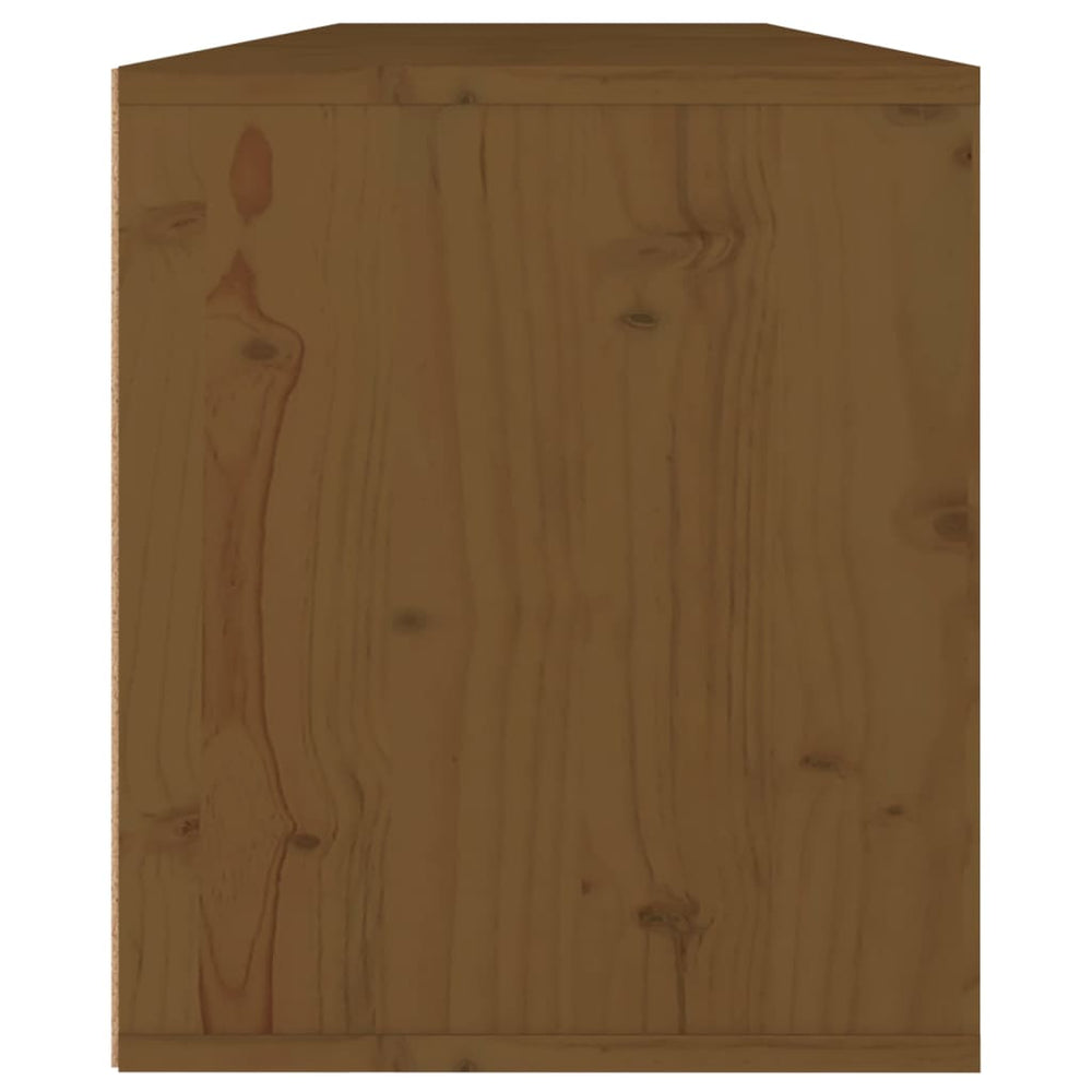 Wandkasten 2 st 60x30x35 cm massief grenenhout honingbruin MeubelReus
