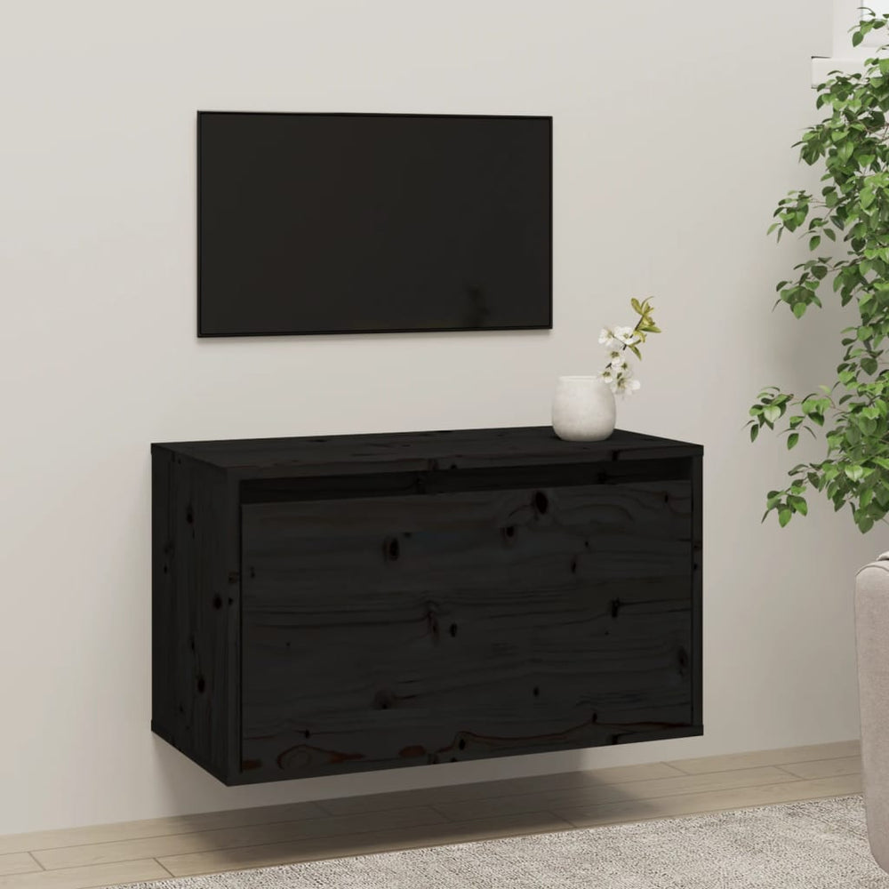 Wandkast 60x30x35 cm massief grenenhout zwart MeubelReus