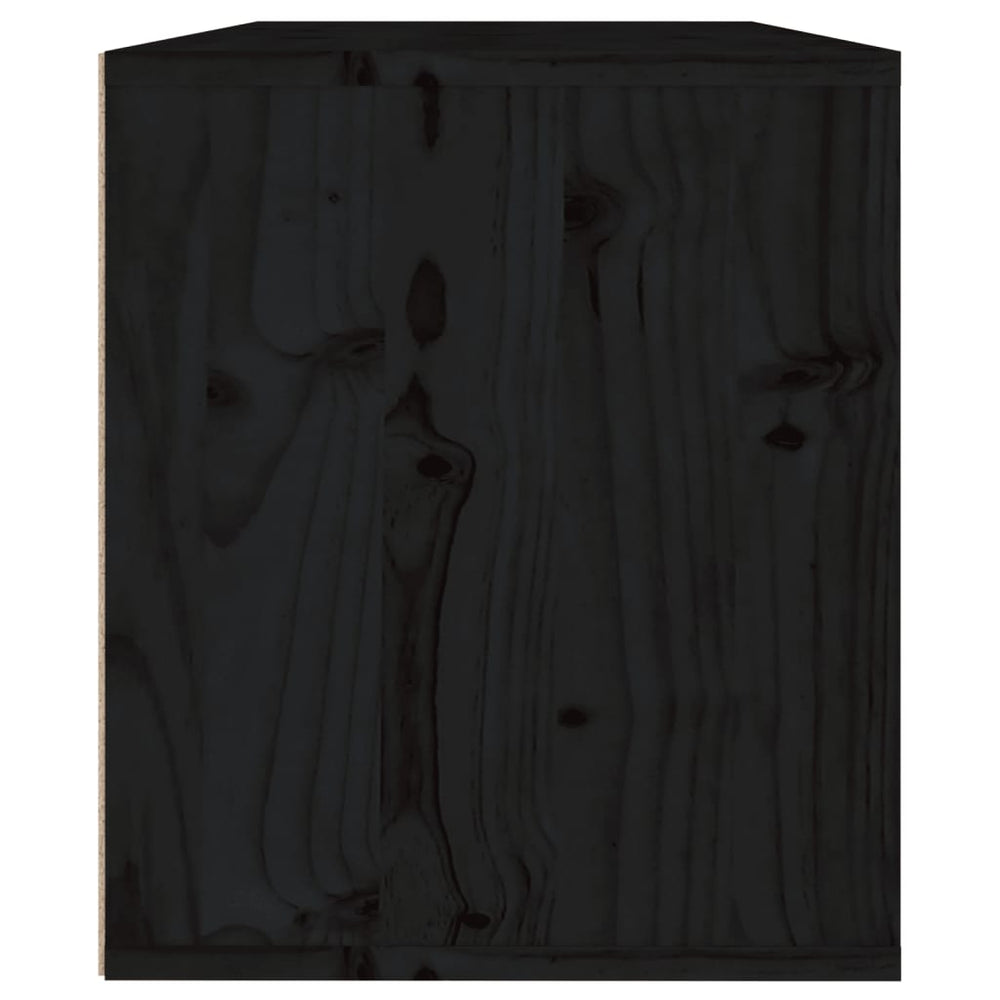 Wandkast 60x30x35 cm massief grenenhout zwart MeubelReus