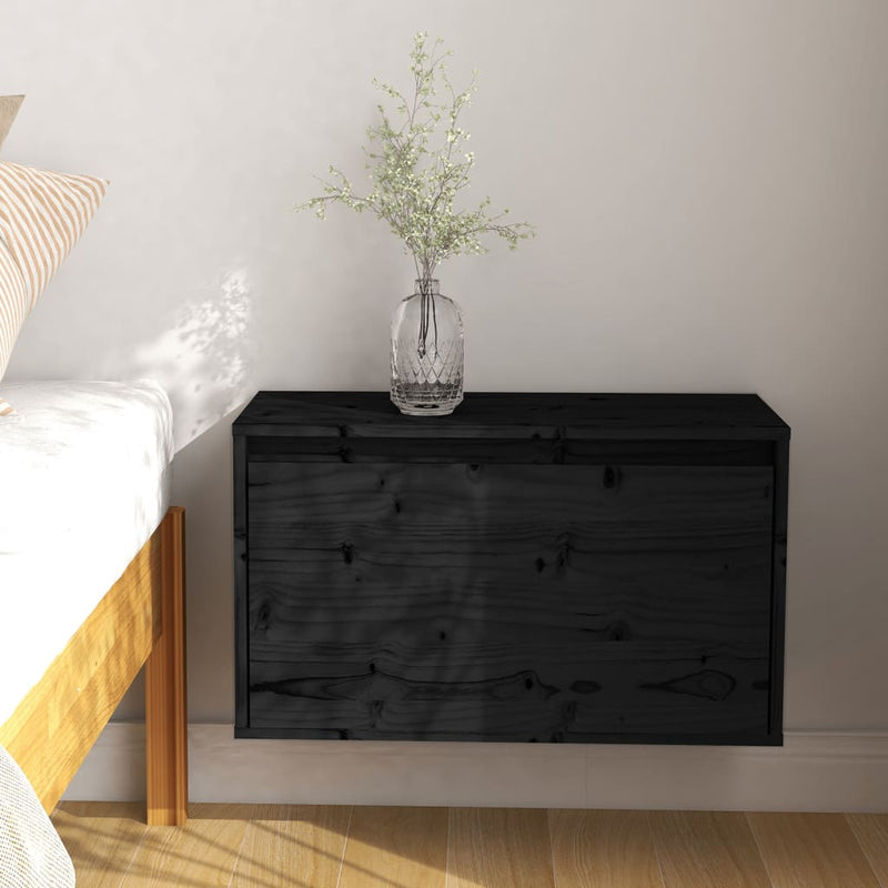 Wandkast 60x30x35 cm massief grenenhout zwart MeubelReus