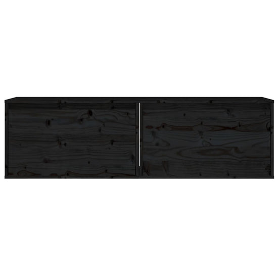 Wandkasten 2 st 60x30x35 cm massief grenenhout zwart MeubelReus