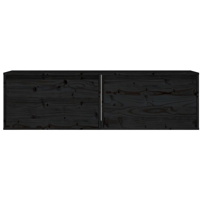 Wandkasten 2 st 60x30x35 cm massief grenenhout zwart MeubelReus