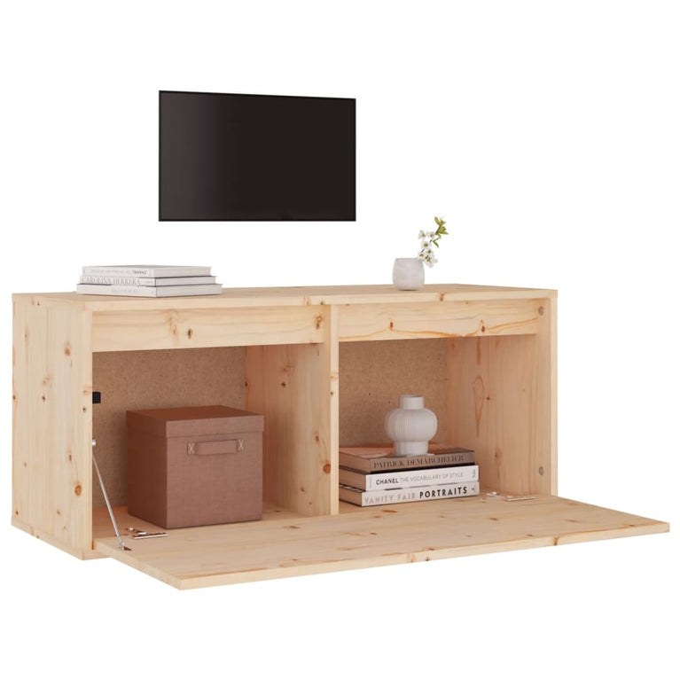 Wandkast 80x30x35 cm massief grenenhout MeubelReus