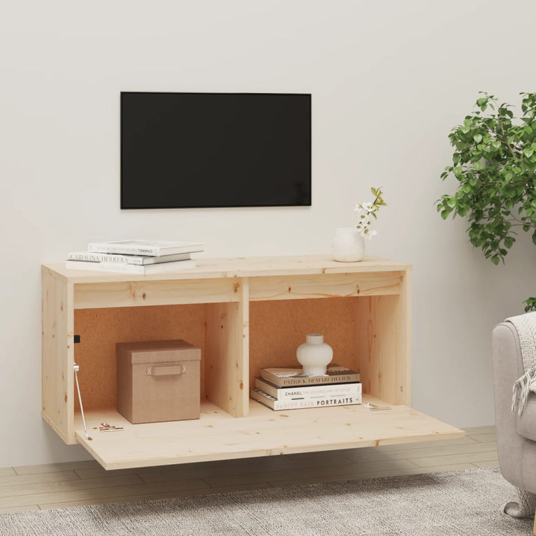Wandkast 80x30x35 cm massief grenenhout MeubelReus