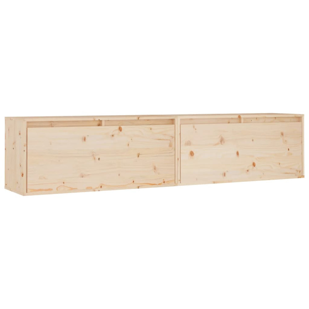 Wandkasten 2 st 80x30x35 cm massief grenenhout MeubelReus