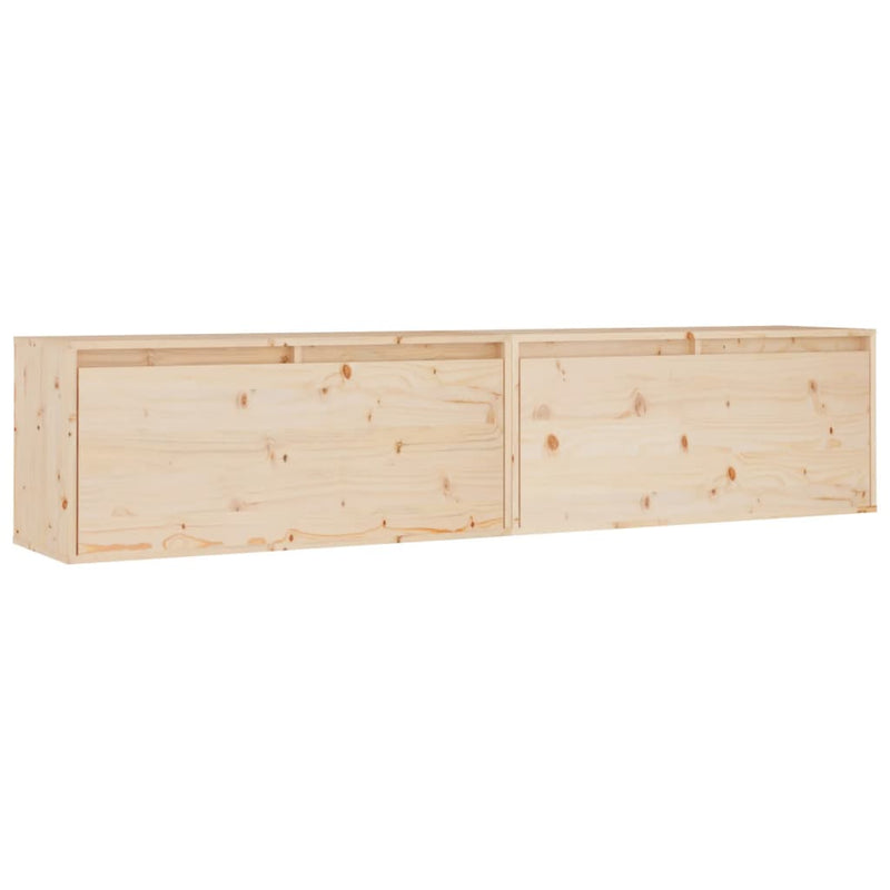 Wandkasten 2 st 80x30x35 cm massief grenenhout MeubelReus