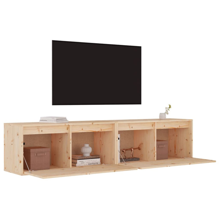 Wandkasten 2 st 80x30x35 cm massief grenenhout MeubelReus