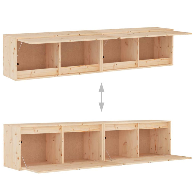 Wandkasten 2 st 80x30x35 cm massief grenenhout MeubelReus