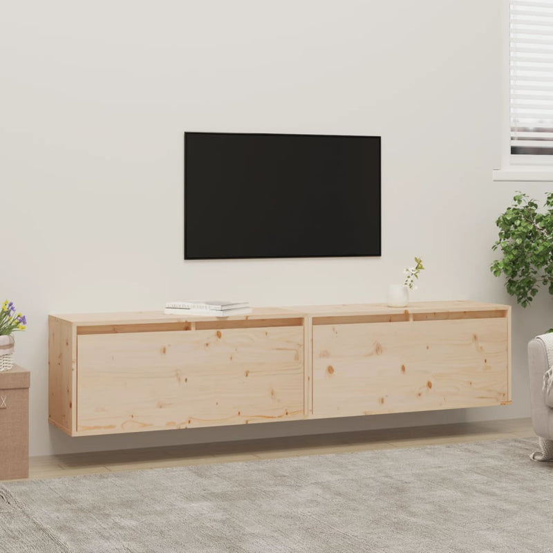 Wandkasten 2 st 80x30x35 cm massief grenenhout MeubelReus