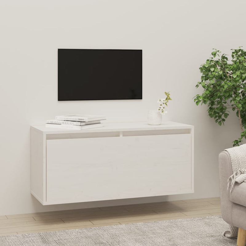 Wandkast 80x30x35 cm massief grenenhout wit MeubelReus
