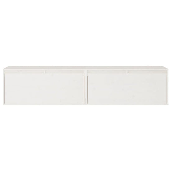 Wandkasten 2 st 80x30x35 cm massief grenenhout wit MeubelReus