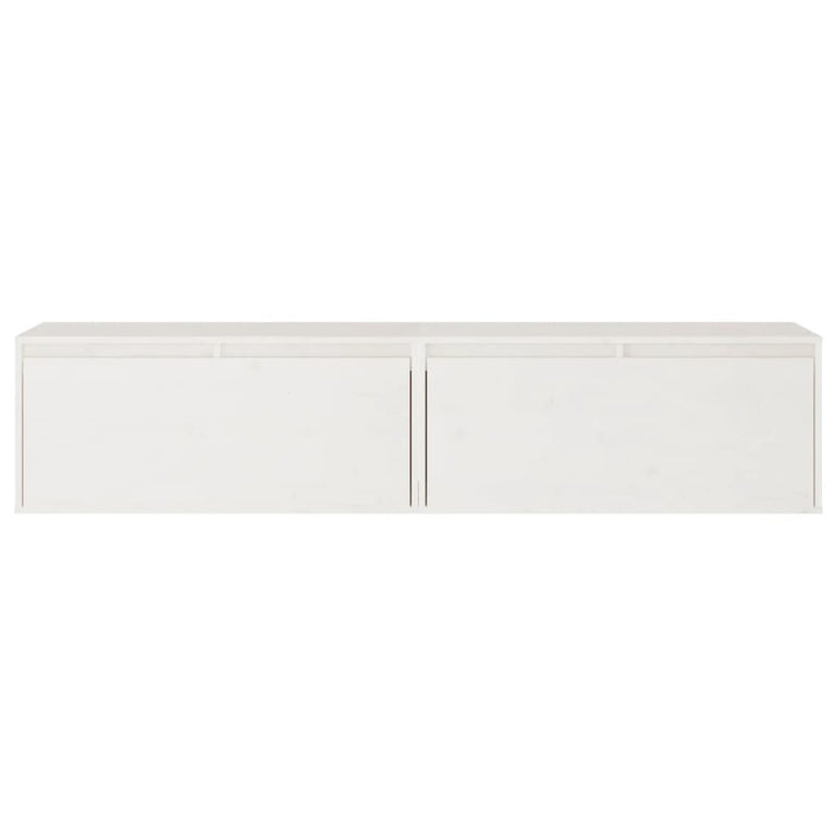 Wandkasten 2 st 80x30x35 cm massief grenenhout wit MeubelReus