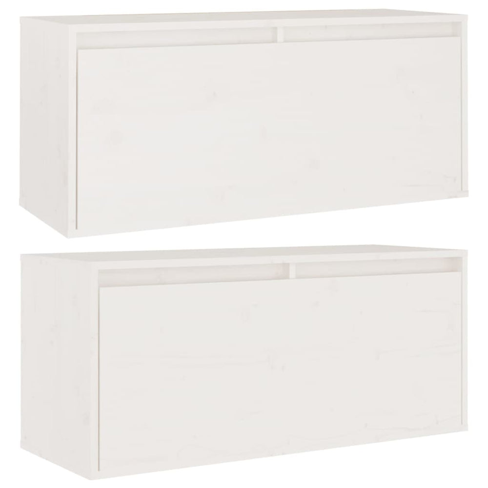 Wandkasten 2 st 80x30x35 cm massief grenenhout wit MeubelReus