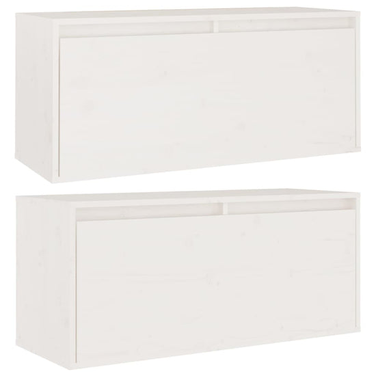 Wandkasten 2 st 80x30x35 cm massief grenenhout wit MeubelReus