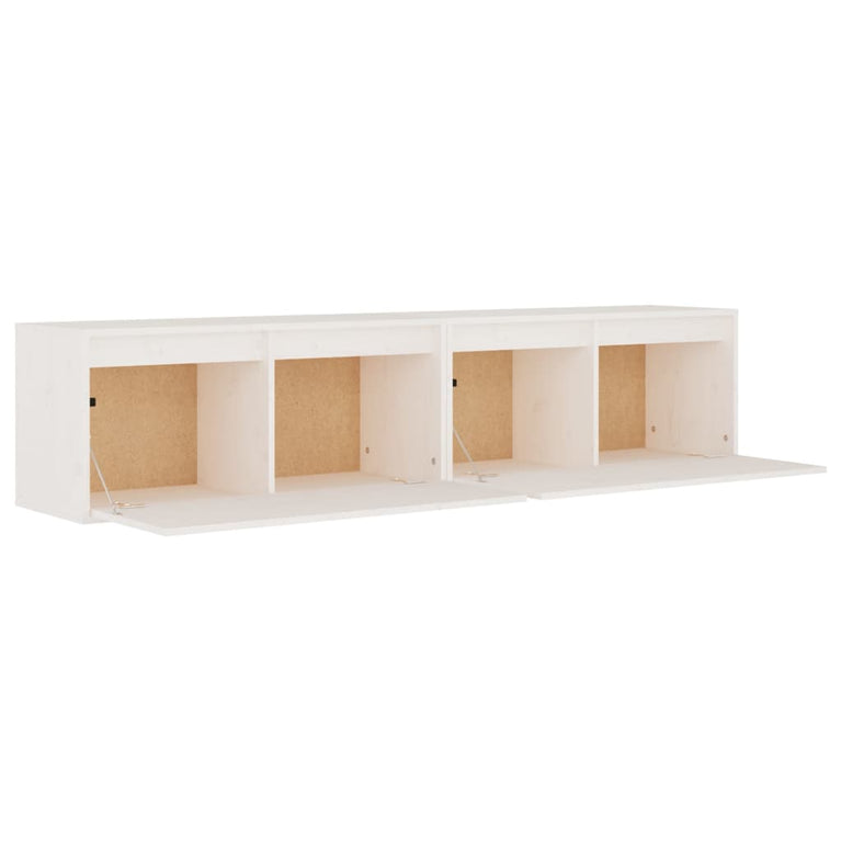 Wandkasten 2 st 80x30x35 cm massief grenenhout wit MeubelReus