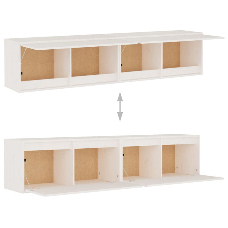 Wandkasten 2 st 80x30x35 cm massief grenenhout wit MeubelReus