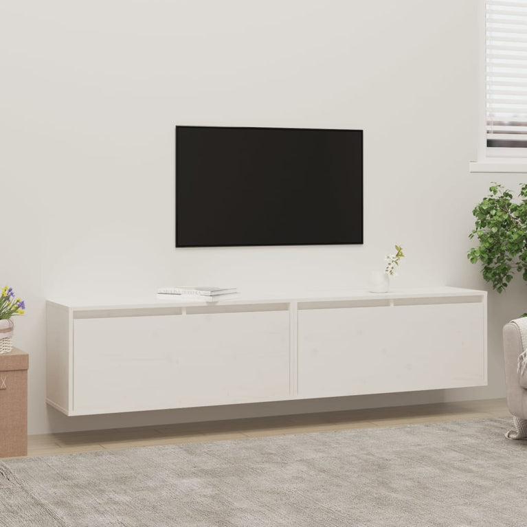 Wandkasten 2 st 80x30x35 cm massief grenenhout wit MeubelReus