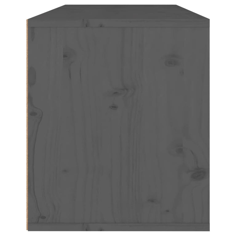 Wandkast 80x30x35 cm massief grenenhout grijs MeubelReus