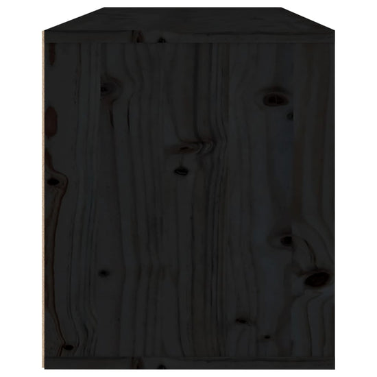 Wandkast 80x30x35 cm massief grenenhout zwart MeubelReus