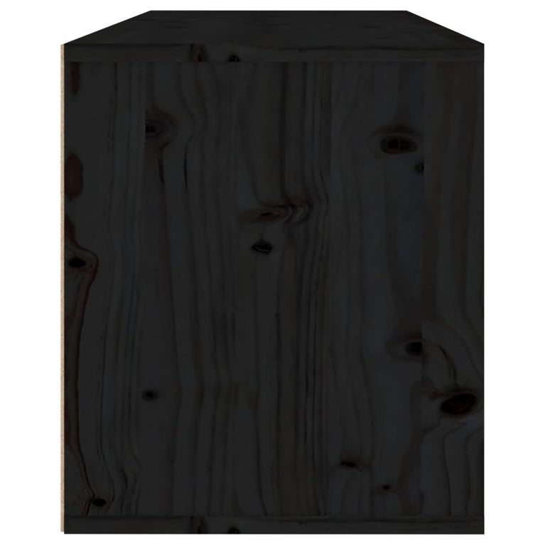 Wandkast 80x30x35 cm massief grenenhout zwart MeubelReus