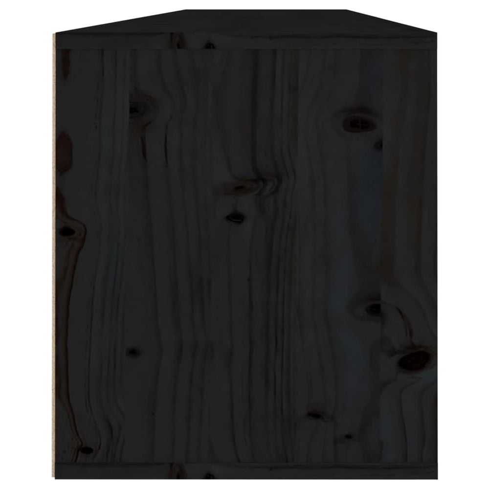 Wandkasten 2 st 80x30x35 cm massief grenenhout zwart MeubelReus