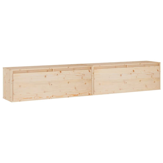 Wandkasten 2 st 100x30x35 cm massief grenenhout MeubelReus