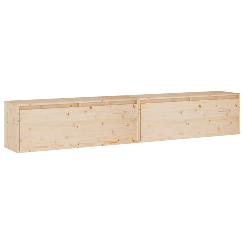 Wandkasten 2 st 100x30x35 cm massief grenenhout MeubelReus
