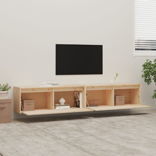 Wandkasten 2 st 100x30x35 cm massief grenenhout MeubelReus