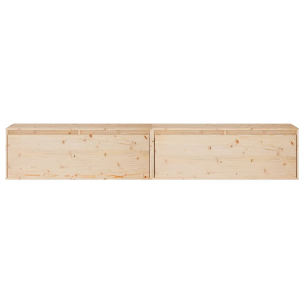 Wandkasten 2 st 100x30x35 cm massief grenenhout MeubelReus